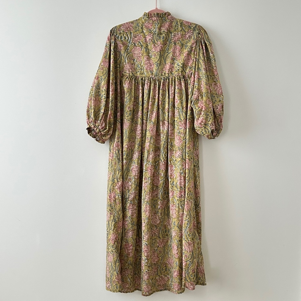 100% Cotton Green Floral Maxi Dress - Picture 10 of 16
